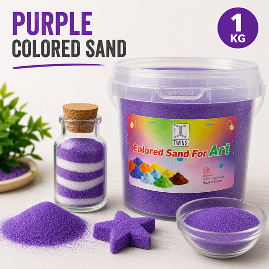 Twins Colored Sand 1 Kilo Purple || رمل ملون توينز 1 كيلو بنفسجي