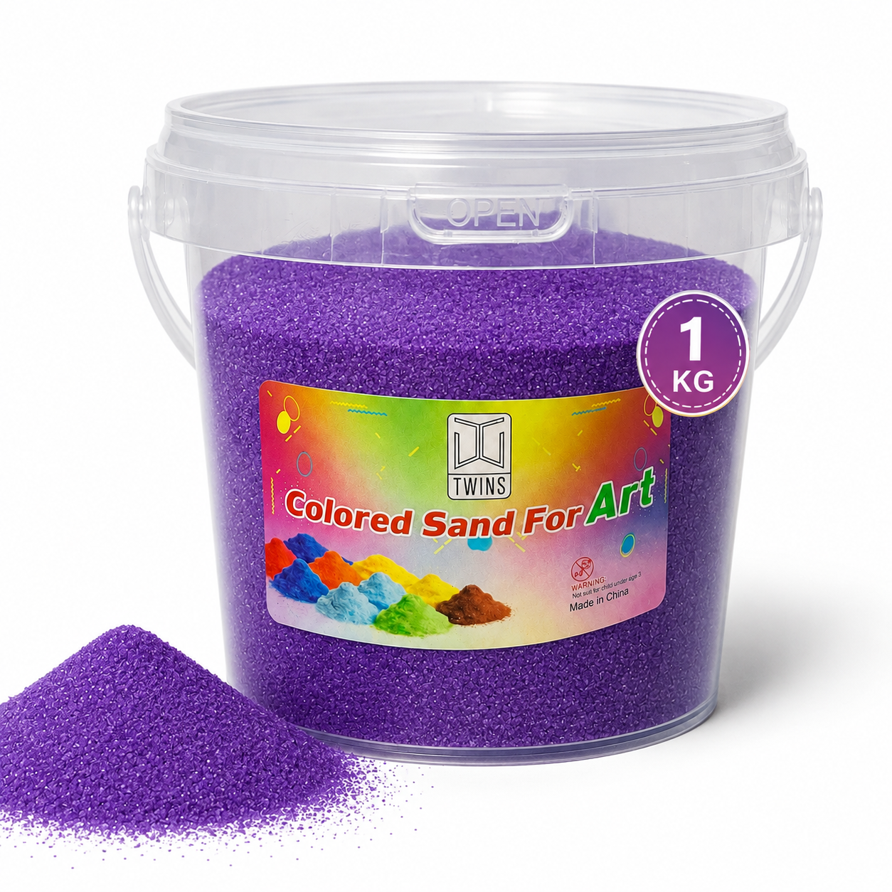 Twins Colored Sand 1 Kilo Purple || رمل ملون توينز 1 كيلو بنفسجي