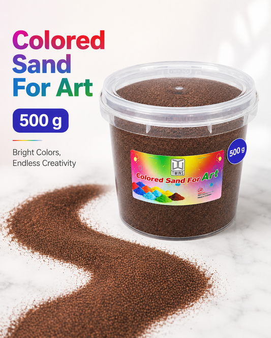 Twins Colored Sand 500g Dark Brown || رمل ملون توينز 500 جرام بني غامق