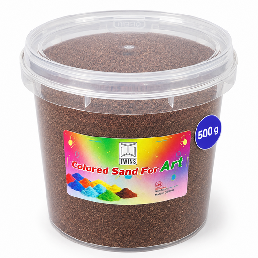 Twins Colored Sand 500g Dark Brown || رمل ملون توينز 500 جرام بني غامق