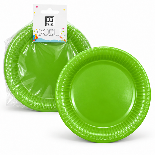 TWINS Green Party Plates – Large || أطباق حفلات خضراء – كبير