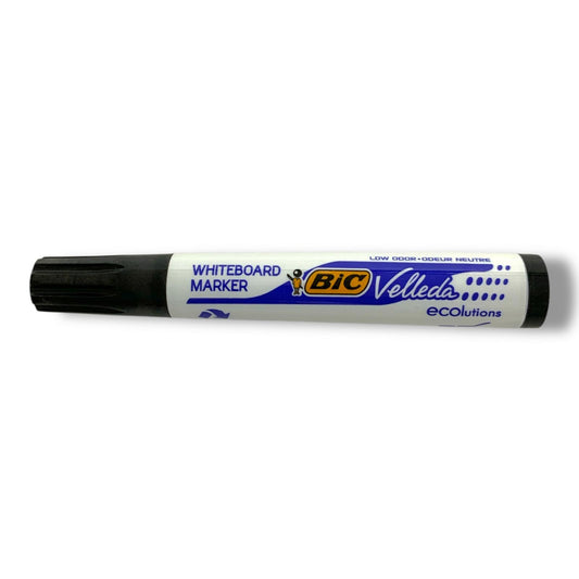 Bic Velleda Whiteboard Marker Chisel Tip Black || قلم صبورة بيك راس مشطوف فيليدا اسود