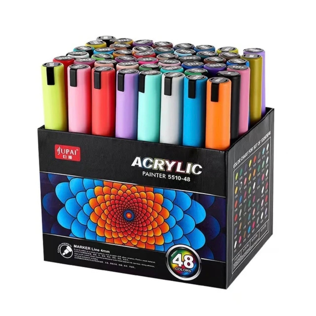 Jubai Acrylic Marker 48 Colors || الوان اكريليك ماركر جوباي ٤٨ لون 