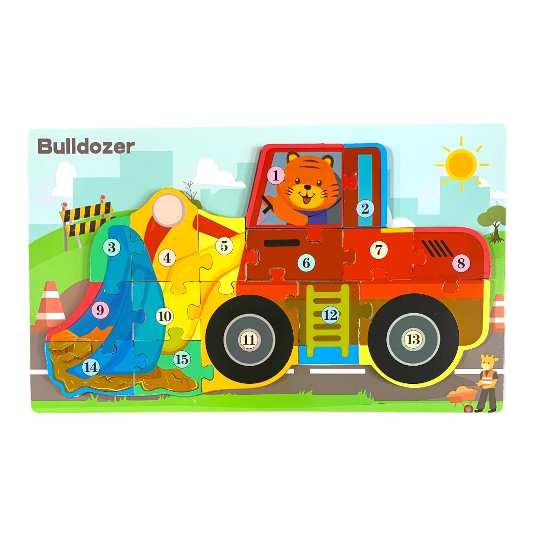 Bulldozer Puzzle || بازل شكل بلدوزر