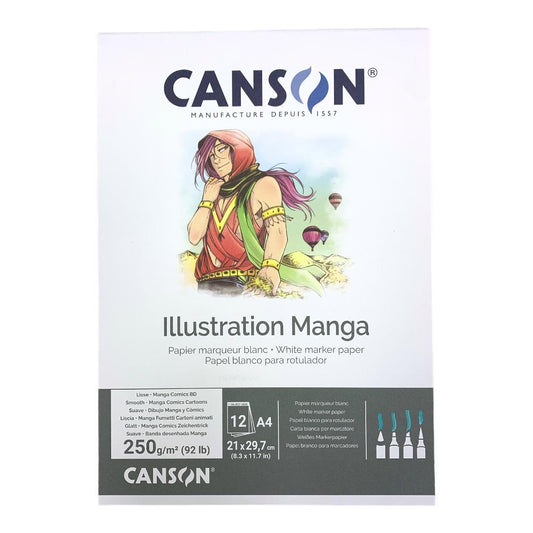 Canson ® Illustration 250 gm A4 || كراسة رسم كانسون ابيض انيميشن 250 جرام حجم اي فور