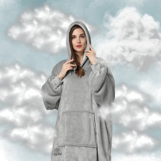 Cozy Cloud Hoodie Fleece Interior Stormy Gray || هودي كوزي كلاود مبطن من الداخل لون رمادي