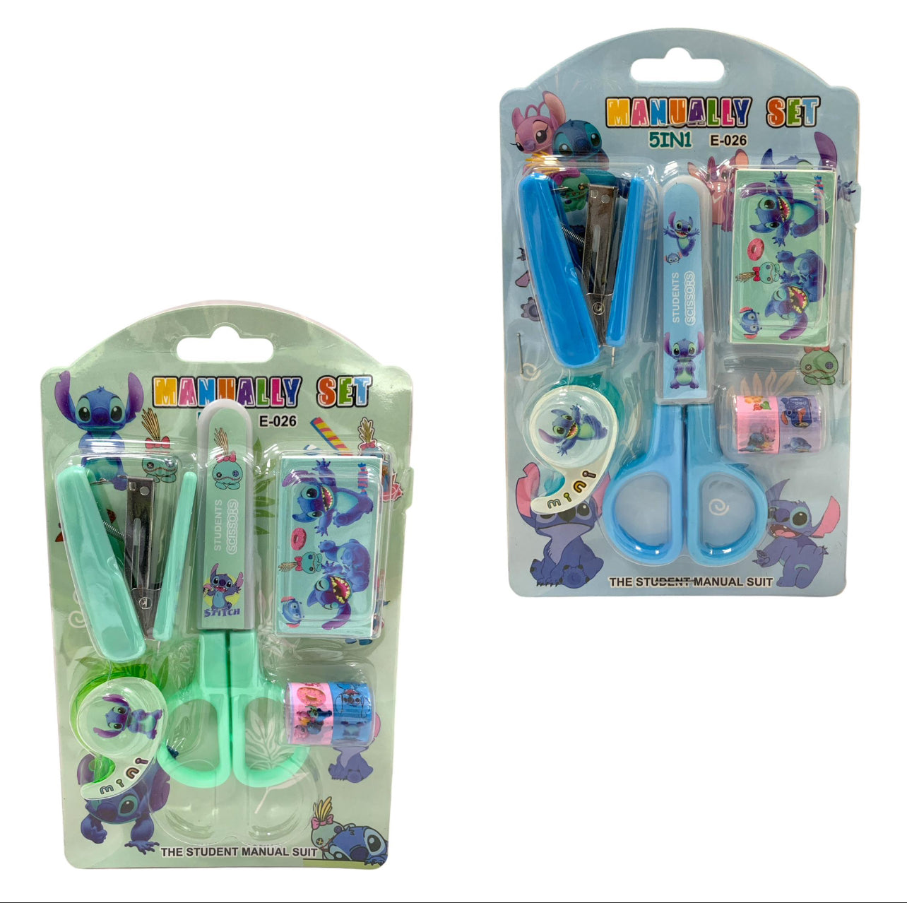 Stitch Stationery Set Assorted Color || مجموعة قرطاسية ستيتش الوان متنوعة