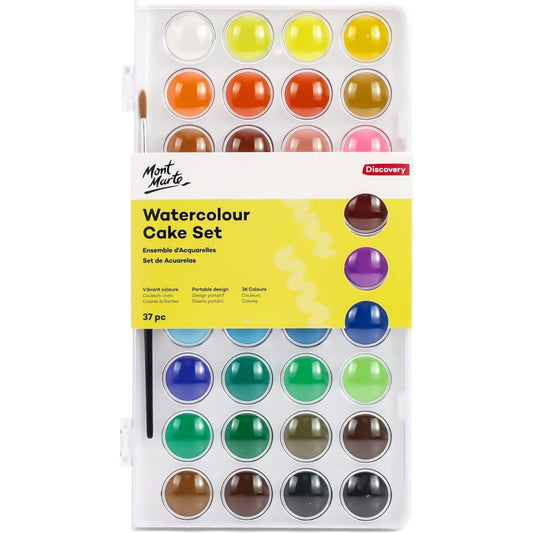 Mont Marte Watercolor Cake Set 37 Colors || الوان مائية مونت مارت 37 لون