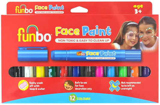 Funbo Face Paint color set 12 Colors  || الوان وجه فنبو ١٢ لون