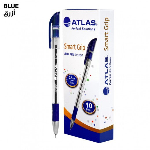 Atlas Smart Grip Blue Pens Pk 12 || اقلام حبر اطلس لون ازرق باكيت ١٢ قلم