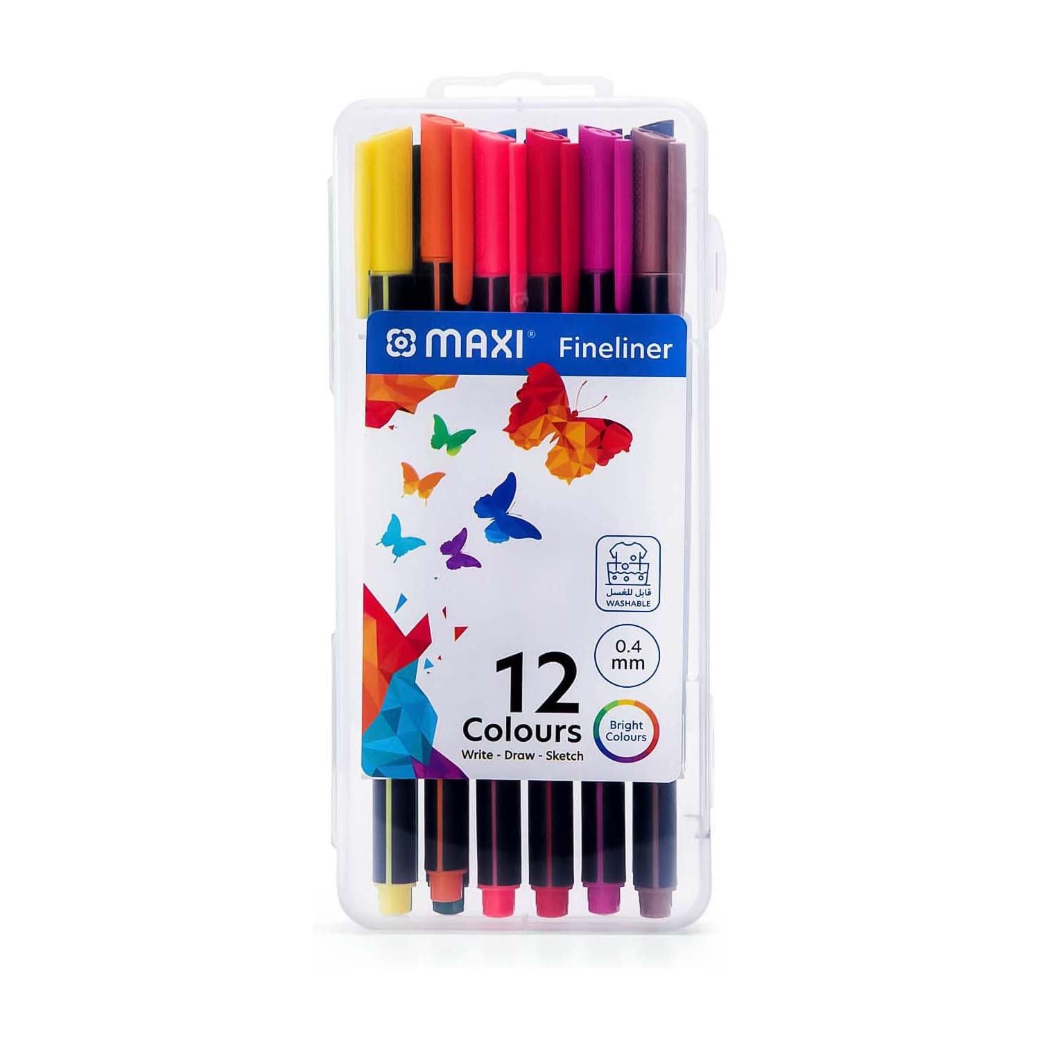 Maxi Fineliner 12 Colors || ألوان خرائط ضعيفة ١٢ لون ماكسي