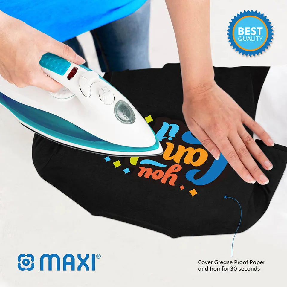 Maxi - T-Shirt Transfer Paper 190 gsm A4 5 Sheets - Dark || ورق طباعة تيشيرتات للخام الغامق عدد ٥ حبة