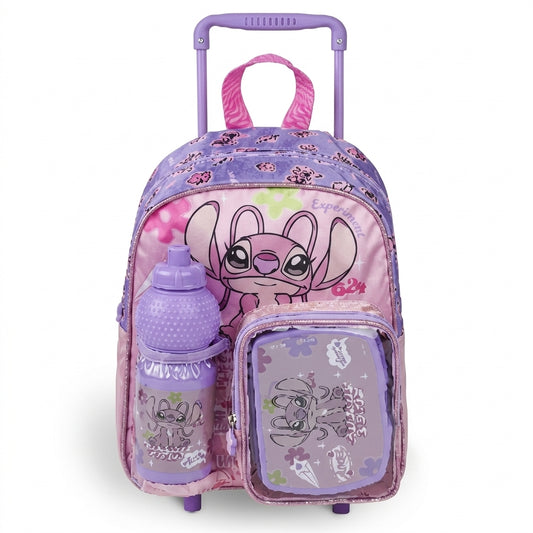 DISNEY ANGEL COSMIC BEAUTY  3 IN 1 TROLLEY SET  13" || طقم شنطة تروللي ديزني أنجل كوزميك بيوتي 3 في 1  ، 13 إنش