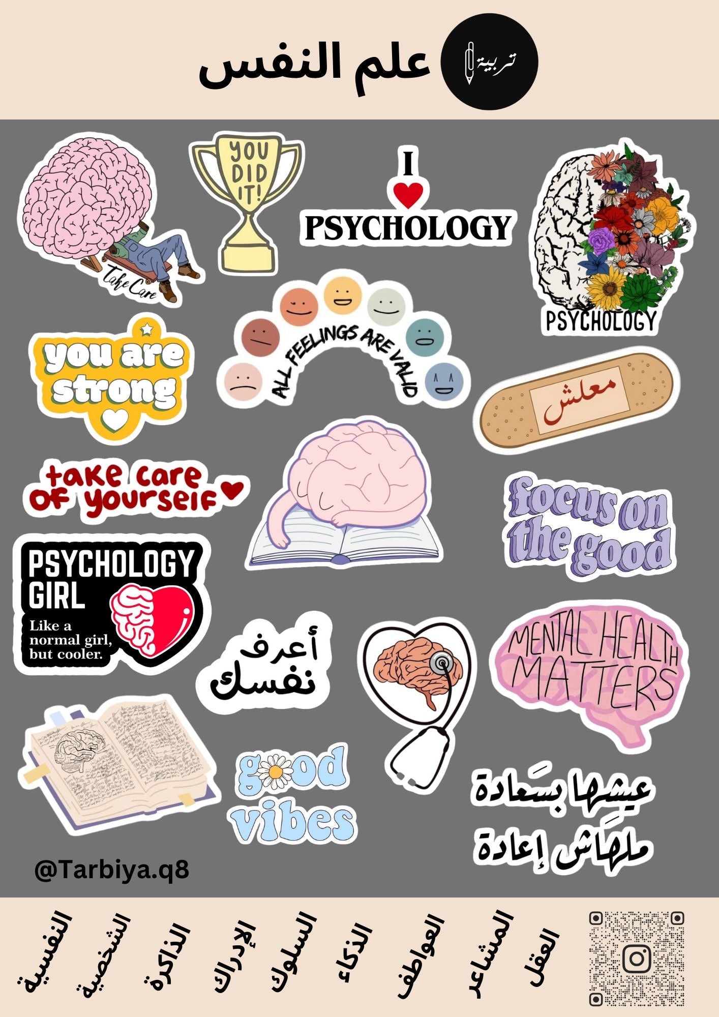 Education Stickers Psychology || ستيكرات كلية التربية تخصص علم نفس