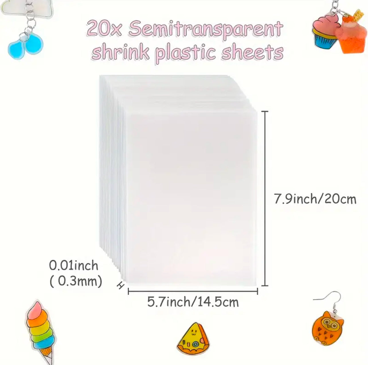 Shrink Sheets Semi Transparent Paper 12 Pcs 20*15 cm || ورق شرنك ١٢ حبة شبه شفاف حجم ٢٠*١٥ سم