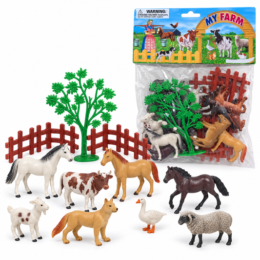 My Farm animal playset with fence and tree