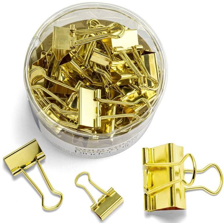 Binder Clips 51 ml Pack of 12 Pcs || كليبس ورق ذهبي ٥١ مل باكيت عدد ١٢ حبة⁩⁩⁩⁩⁩