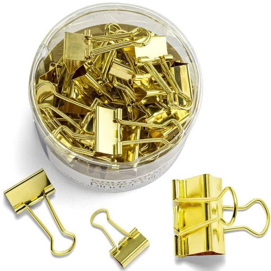 Binder Clips 51 ml Pack of 12 Pcs || كليبس ورق ذهبي ٥١ مل باكيت عدد ١٢ حبة⁩⁩⁩⁩⁩