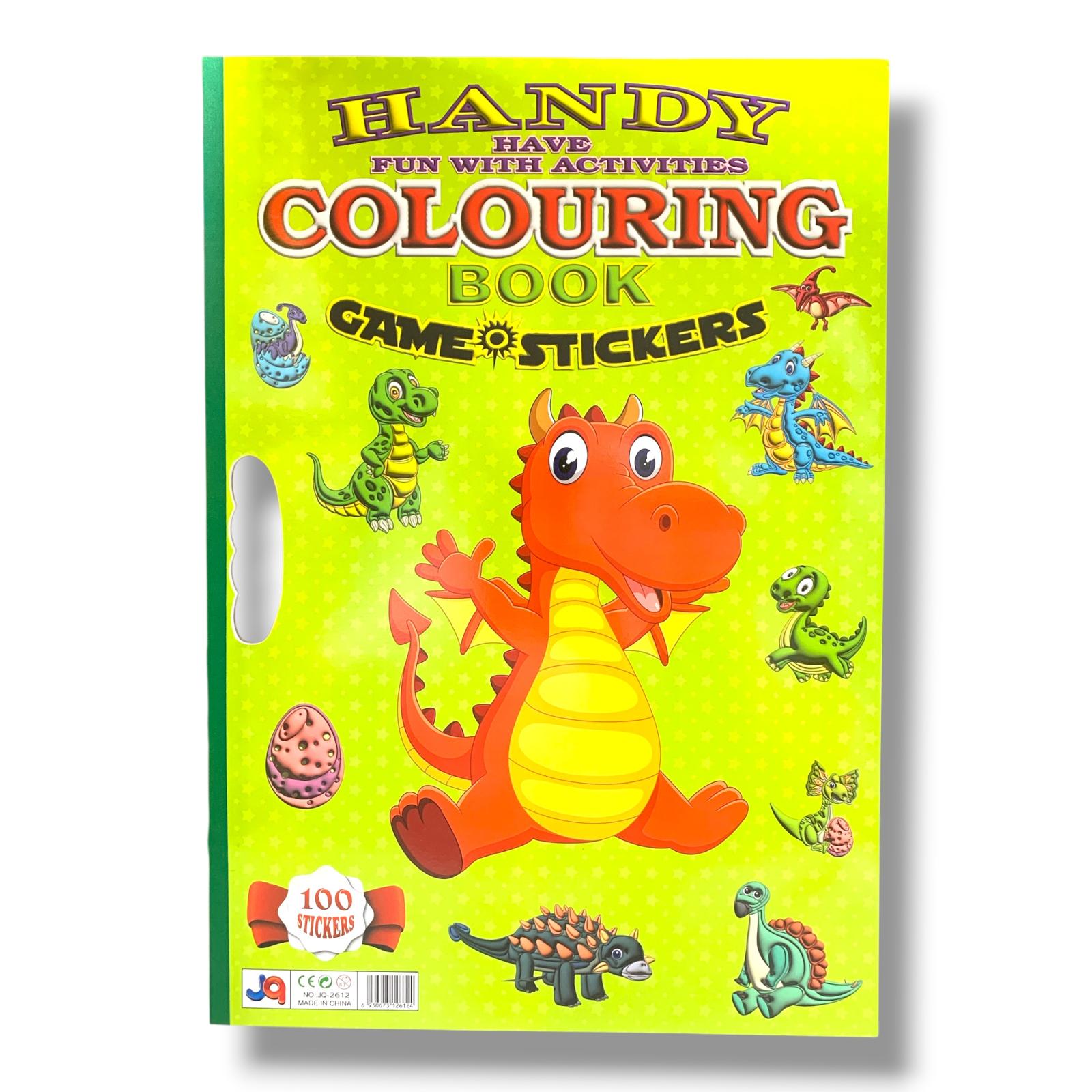 Coloring Book Game 100 Stickers Large Size Dinosaurs || دفتر تلوين مع 100 ستيكر جامبو ديناصورات