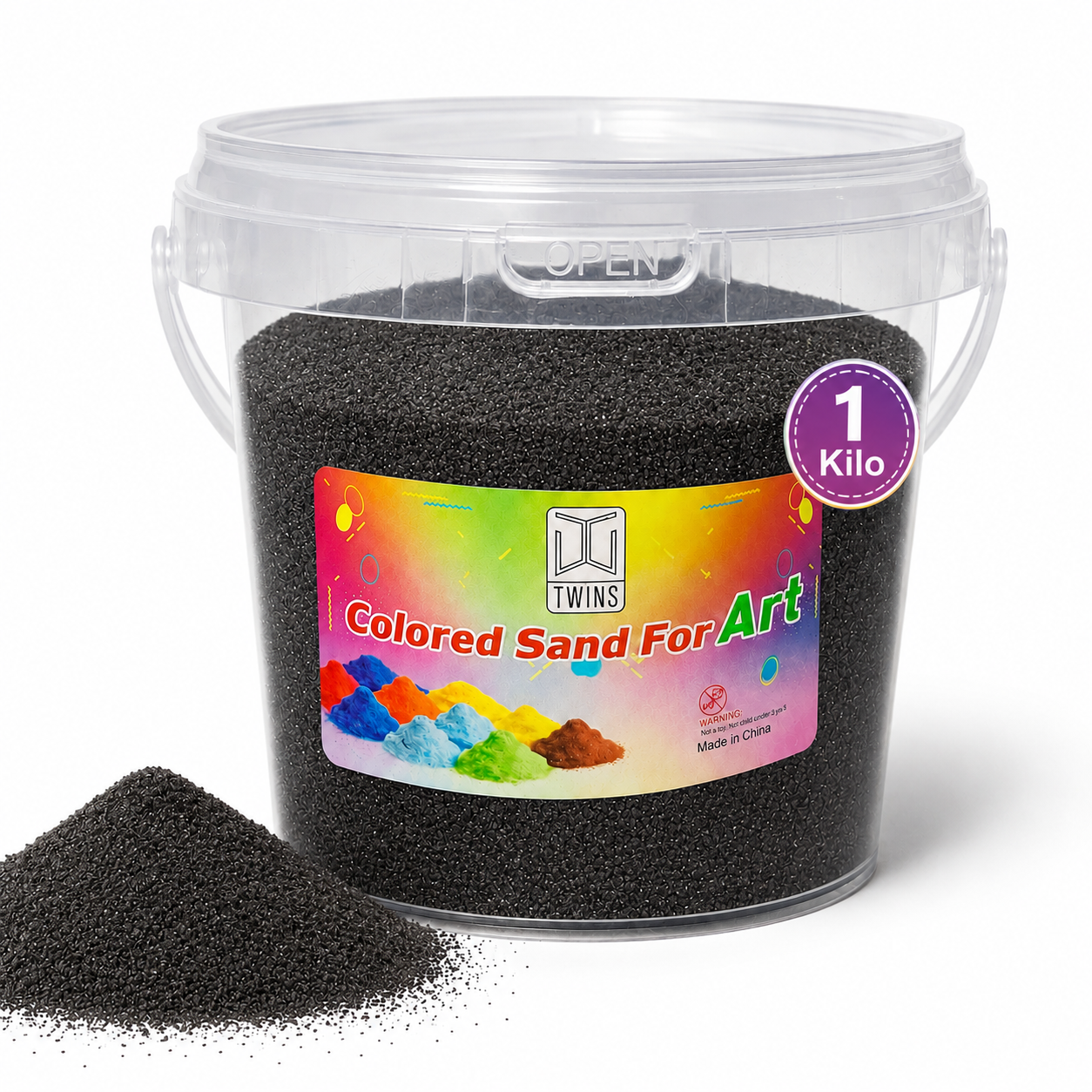 Twins Colored Sand 1 Kilo Black || رمل ملون توينز 1 كيلو اسود