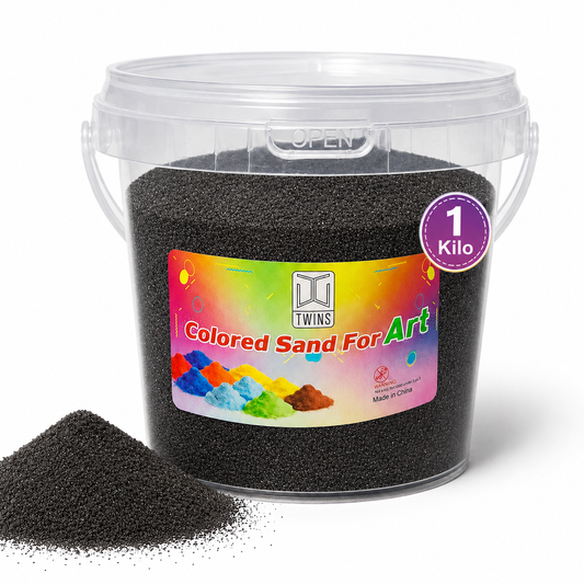 Twins Colored Sand 1 Kilo Black || رمل ملون توينز 1 كيلو اسود