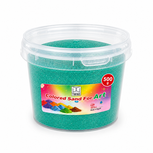 Twins Colored Sand 500g Green || رمل ملون توينز 500 جرام اخضر