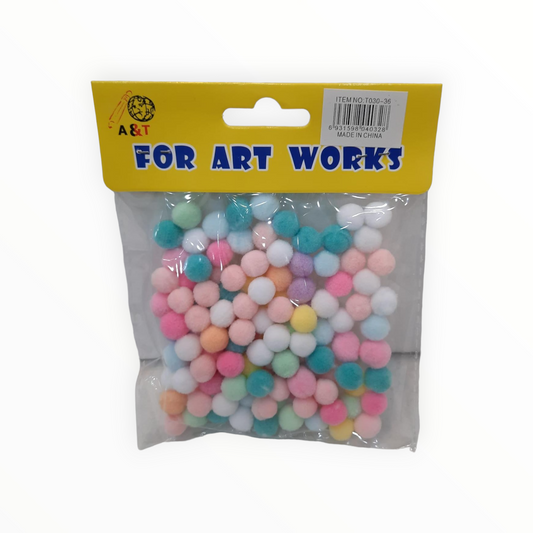 Pastel Colored Cotton Mini Pom Pom Balls || قطن ملون باستيل ميني