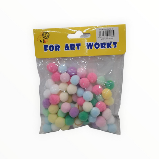 Pastel Colored Cotton Small Size Pom Pom Balls || قطن الوان باستيل حجم صغير