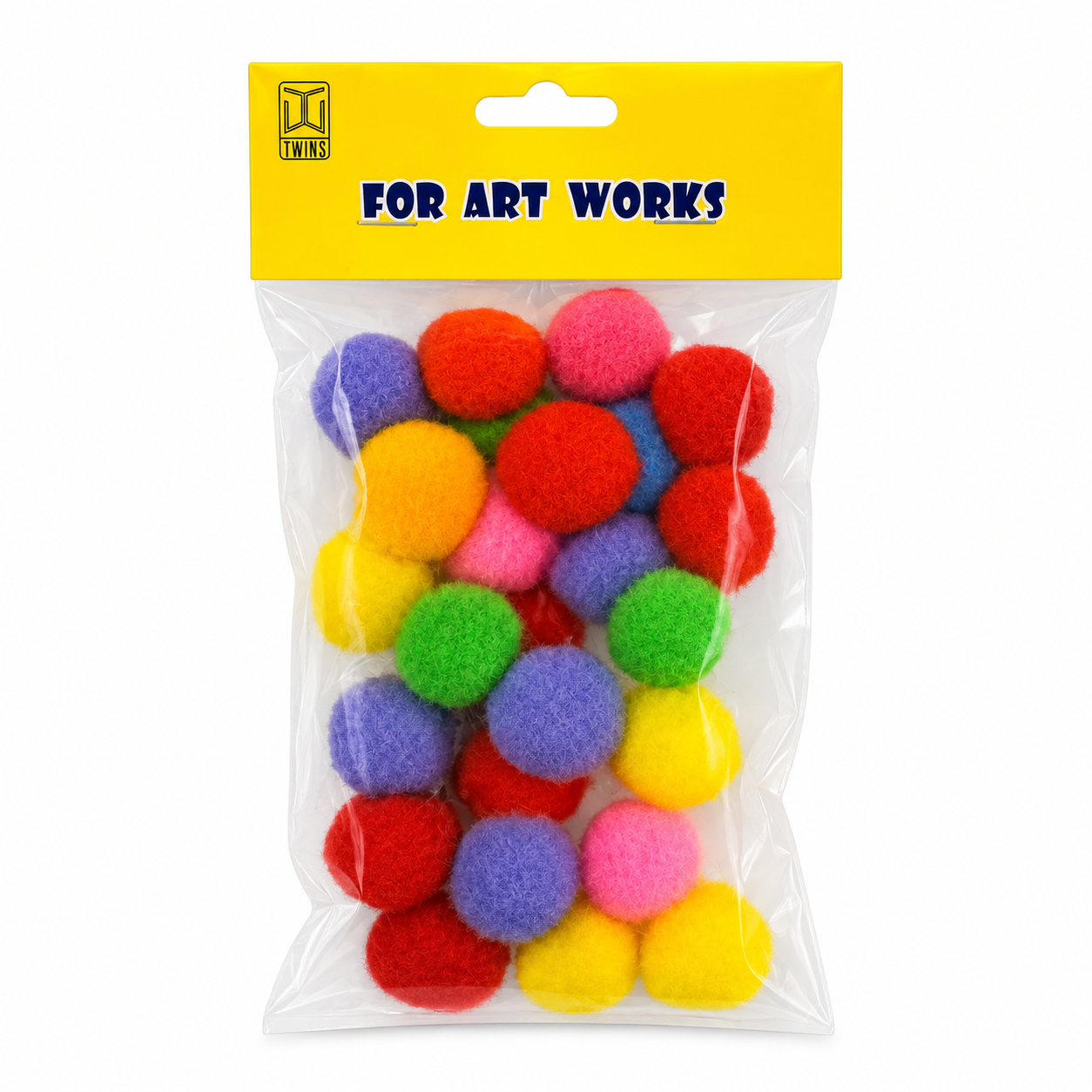Pom Poms Medium Size Mixed Colors || كرات فلين وسط ملونه