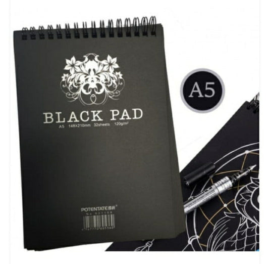 Black Pad 120 gm A5 ||  A5 دفتر سكيتش باد اسود 120 جم