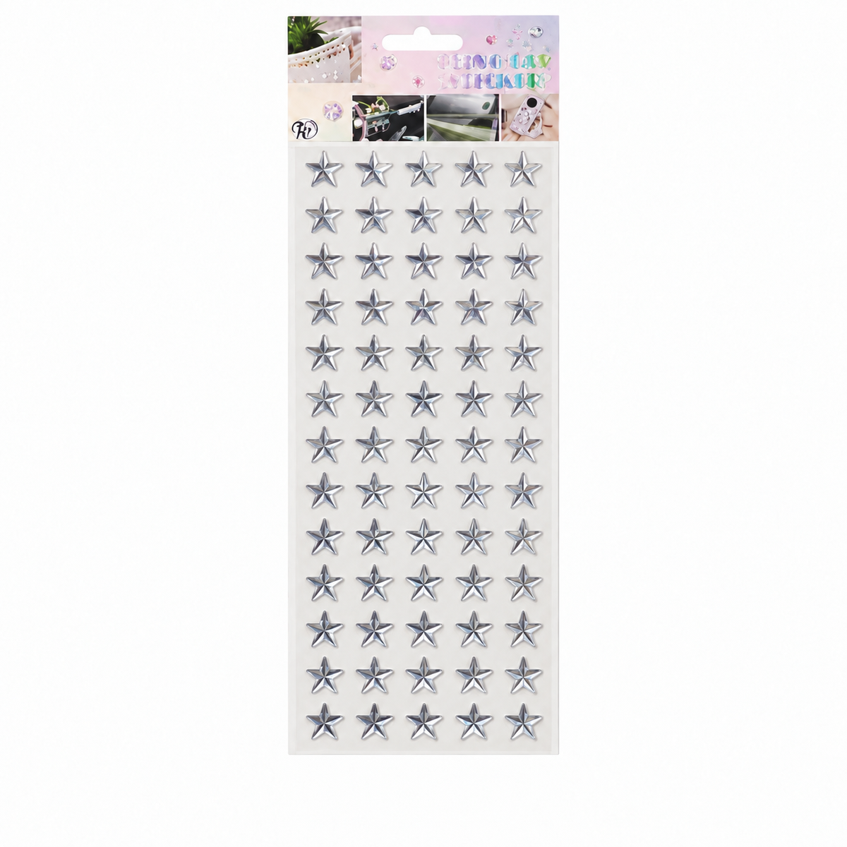 Crystal Sticker Sheet - Stars - Clear || ورقة ستيكر كريستال - نجوم - شفاف