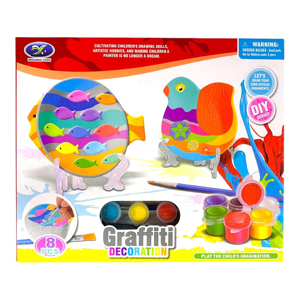Graffiti DIY Decoration 8 Pcs || لعبة جرافيتي للاطفال ٨ قطعة