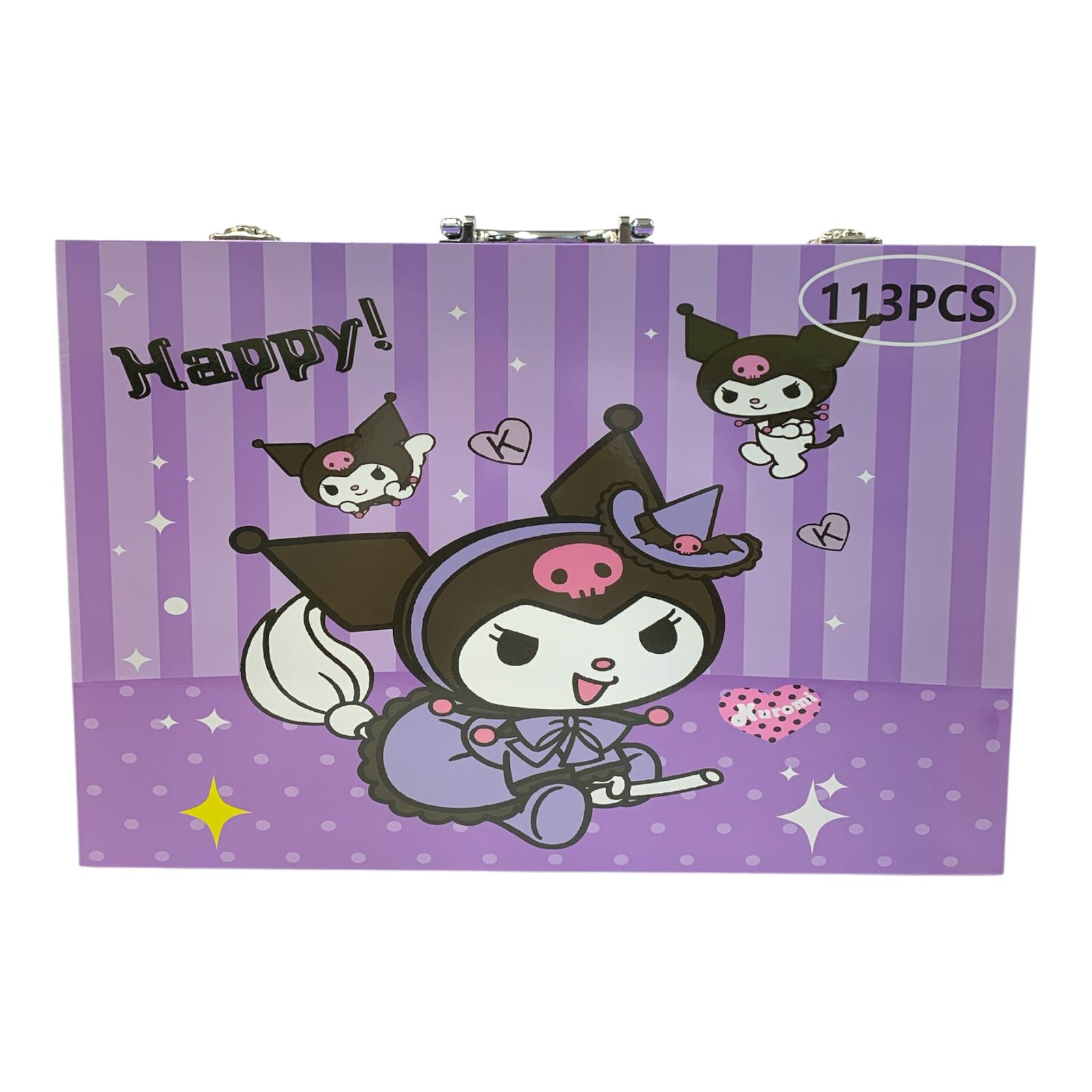 Kuromi Coloring Case 113 Pcs || جنطة تلوين كرومي ١١٣ قطعة