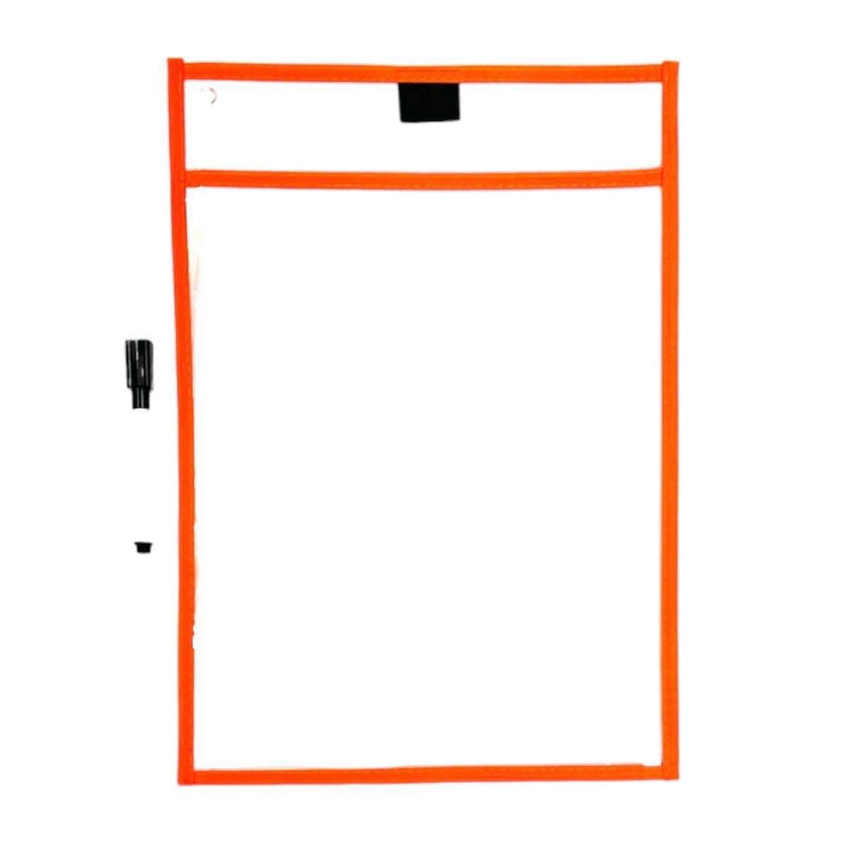A&T Pocket Dry Erase File Sleeve Assorted Colors || جيوب ملف شفاف ملونة الوان متنوعة بفنحة من الاعلى اي اند تي