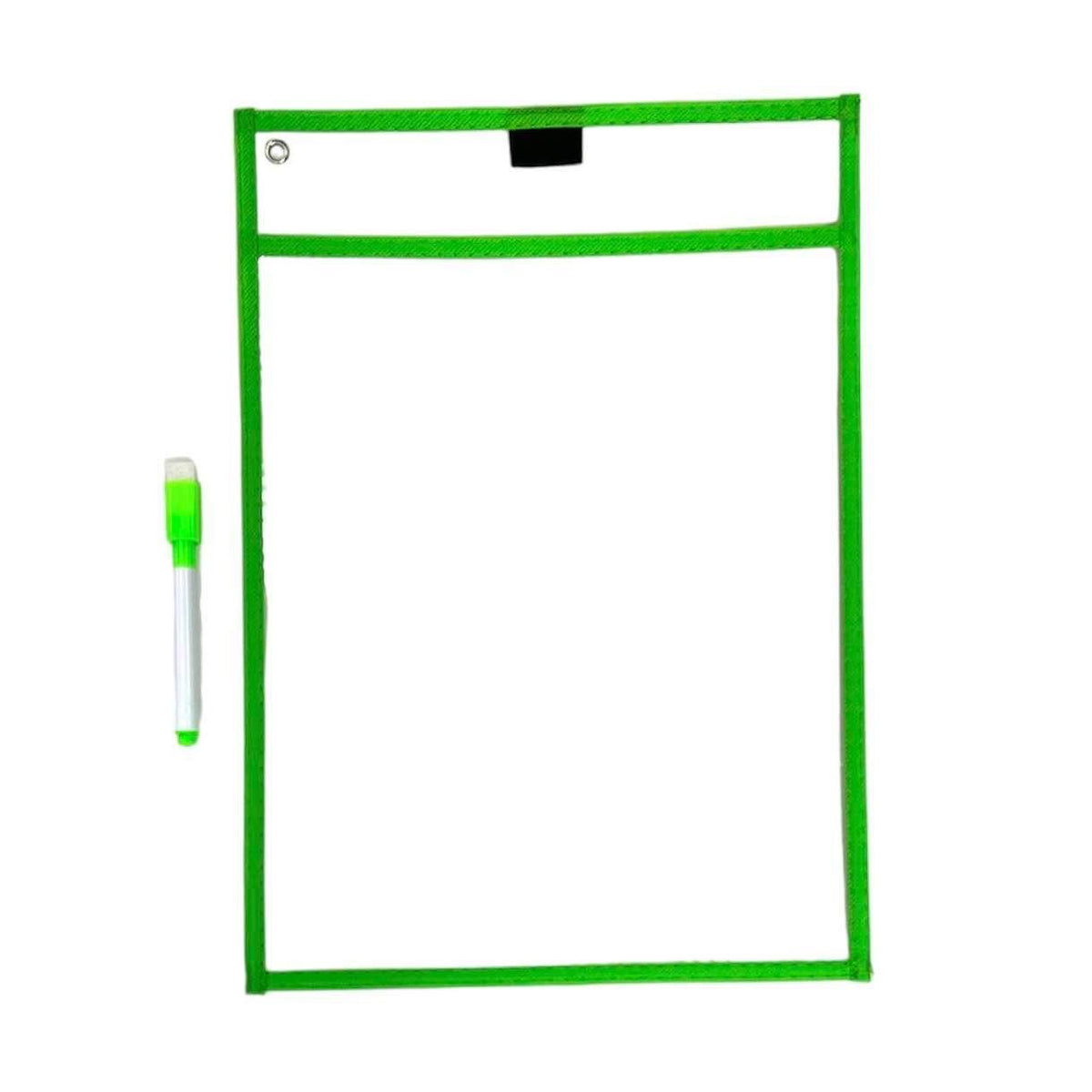 A&T Pocket Dry Erase File Sleeve Assorted Colors || جيوب ملف شفاف ملونة الوان متنوعة بفنحة من الاعلى اي اند تي