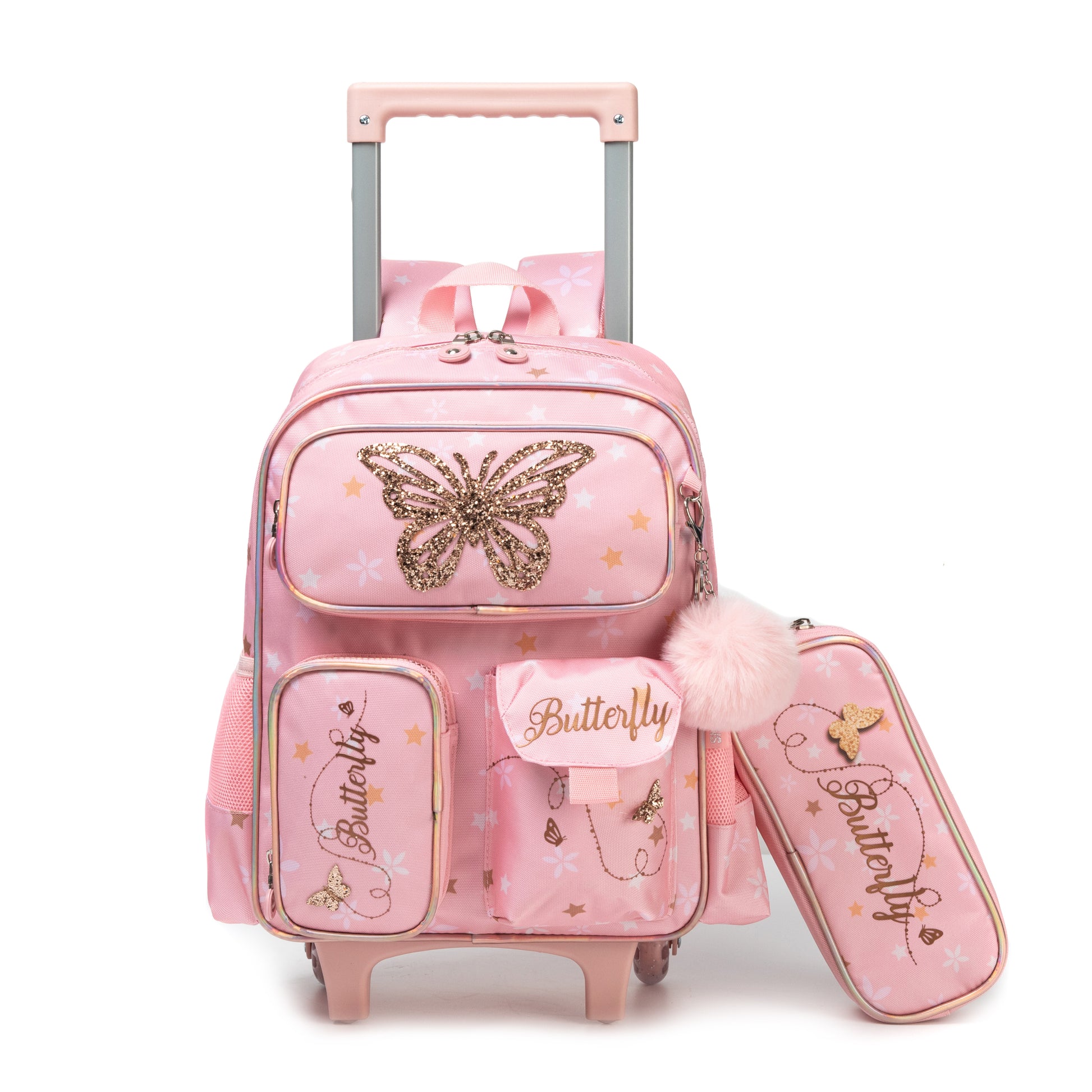 14"  Trolley  Backpack 2PCS Butterfly TWINS || شنطة ترولي 14 انش 2 قطعه فراشة توينز