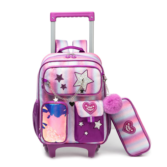 14"  Trolley  Backpack 2PCS STARS TWINS || شنطة ترولي 14 انش 2 قطعه نجوم توينز