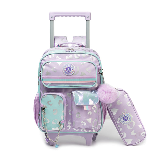 14"  Trolley  Backpack 2PCS HEARTS TWINS || شنطة ترولي 14 انش 2 قطعه قلوب توينز