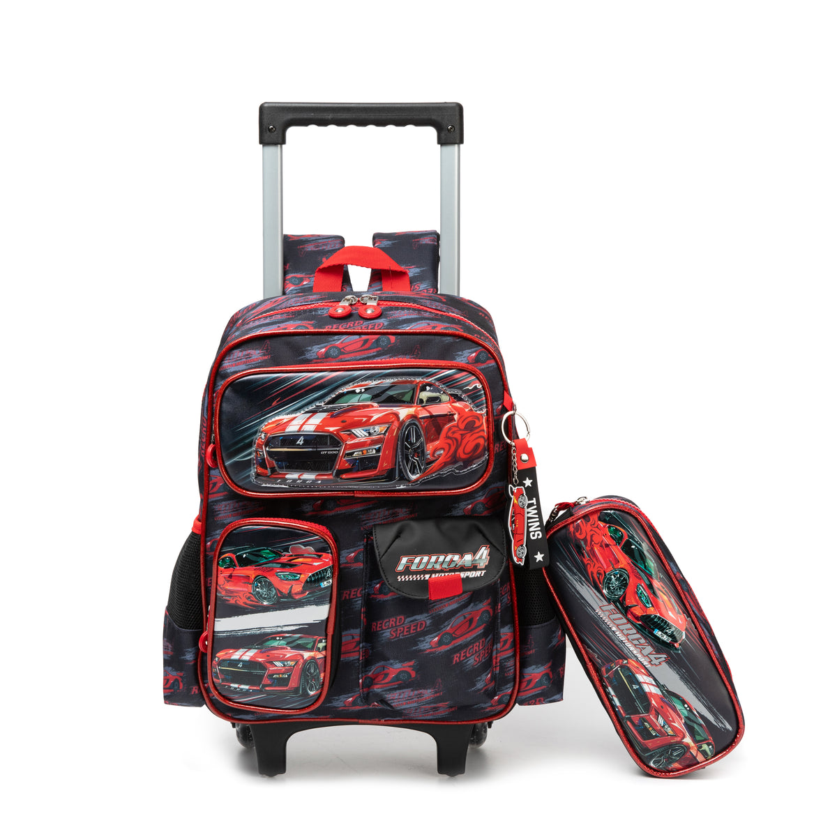 14"  Trolley  Backpack 2PCS FORCA4 TWINS || شنطة ترولي 14 انش 2 قطعه سيارات توينز
