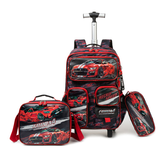 17"  Trolley  Backpack 3PCS FORCA4 TWINS || شنطة ترولي 17 انش 3 قطع سيارات توينز