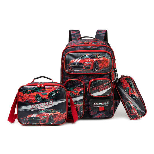 17"  Backpack 3PCS FORCA4 TWINS || شنطة ظهر 17 انش 3 قطع سيارات توينز