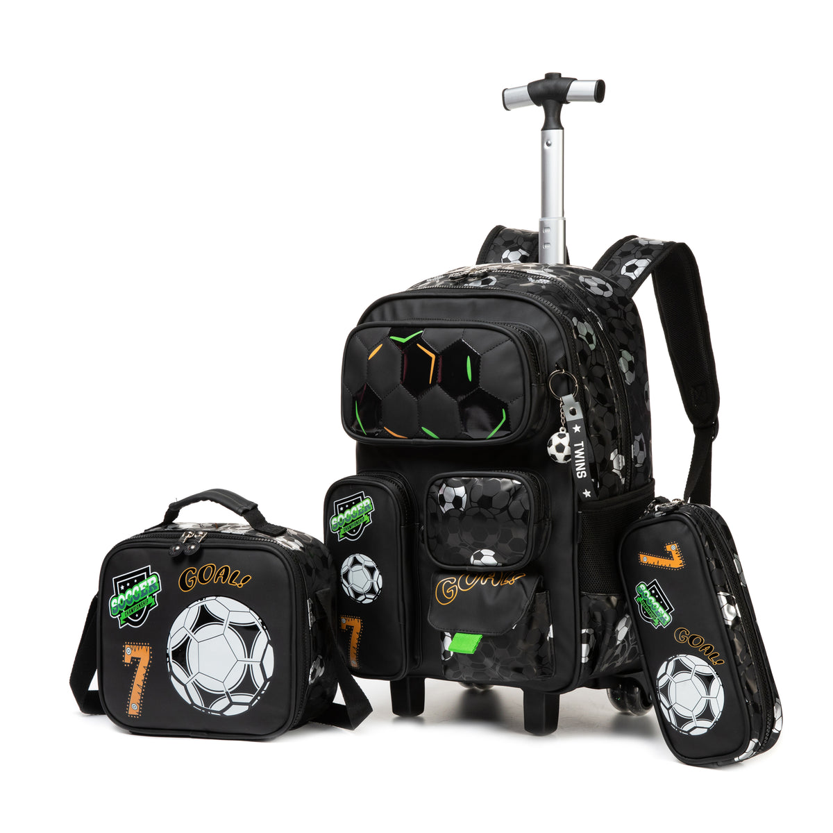 17"  Trolley  Backpack 3PCS FLYING TIGERS TWINS || شنطة ترولي 17 انش 3 قطع النمر الطائر توينز