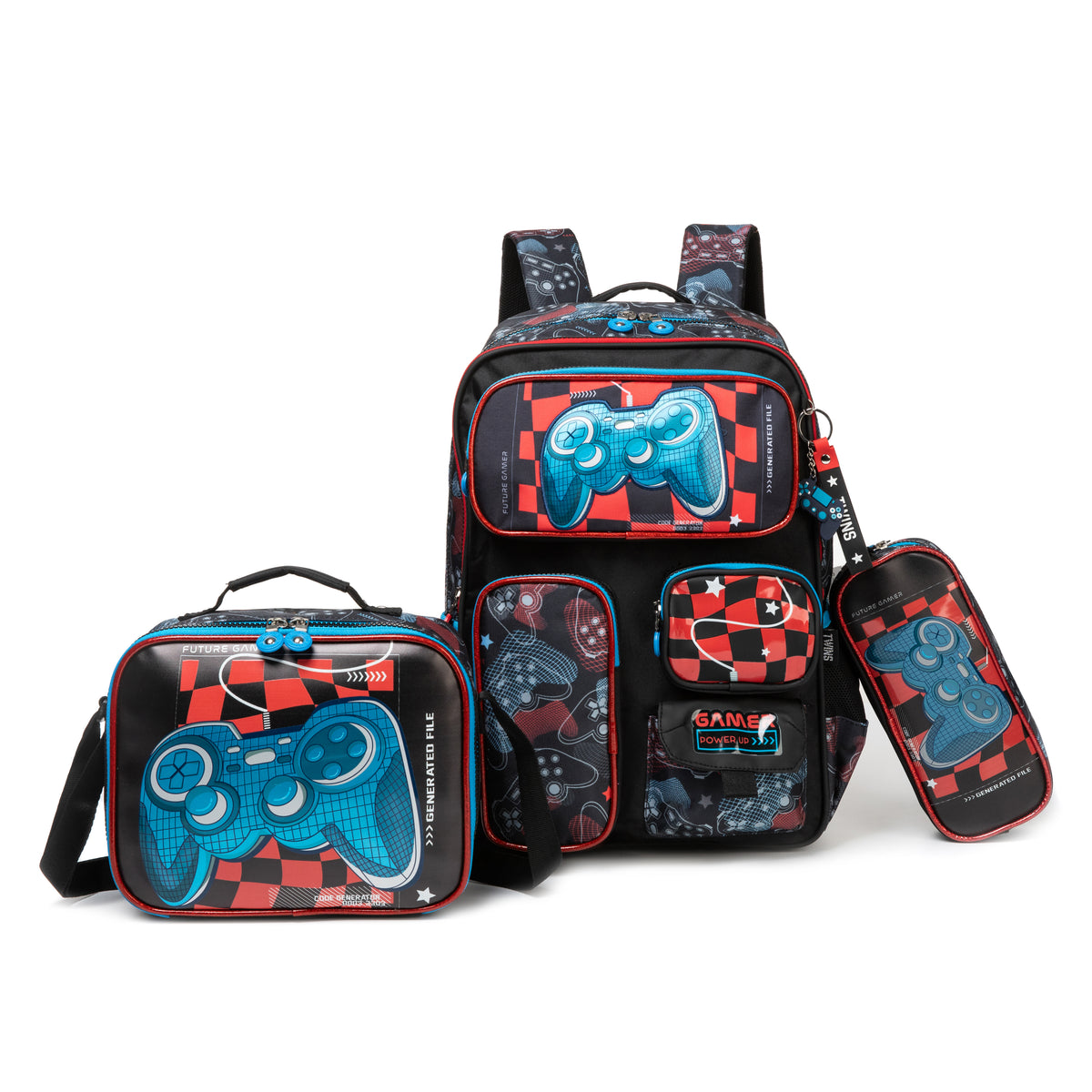 17"  Backpack 3PCS GAMER TWINS || شنطة ظهر 17 انش 3 قطع بلايستيشن توينز