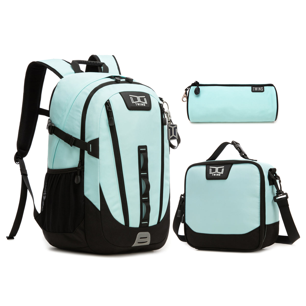 17"  Backpack 3PCS TURQUOISE TWINS || شنطة ظهر 17 انش 3 قطع تركواز توينز
