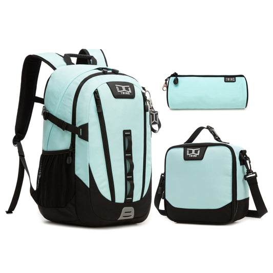 17"  Backpack 3PCS TURQUOISE TWINS || شنطة ظهر 17 انش 3 قطع تركواز توينز
