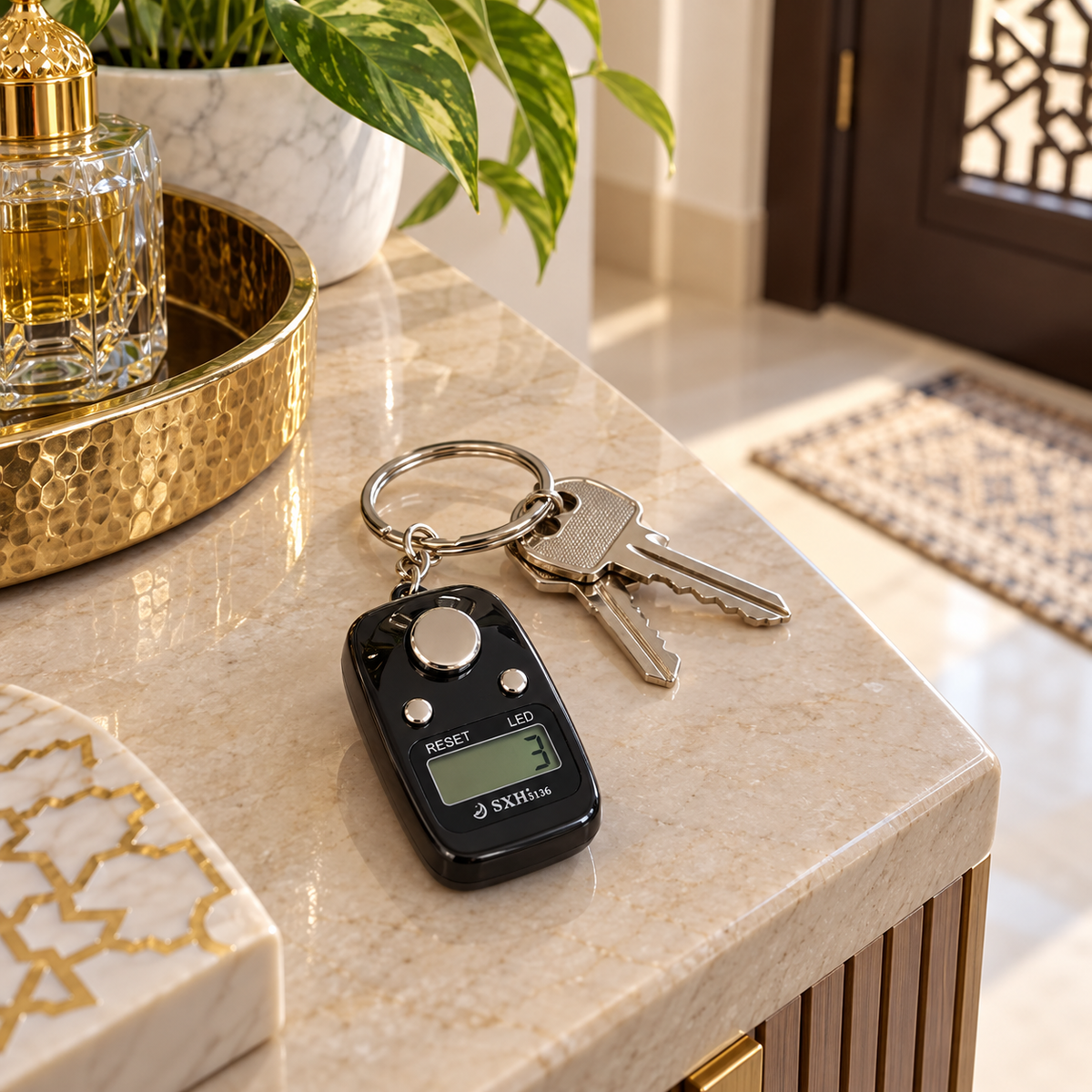 Tasbih Ring With Keychain Assorted Colors || خاتم تسبيح مع علاقة مفاتيح الوان متنوعه