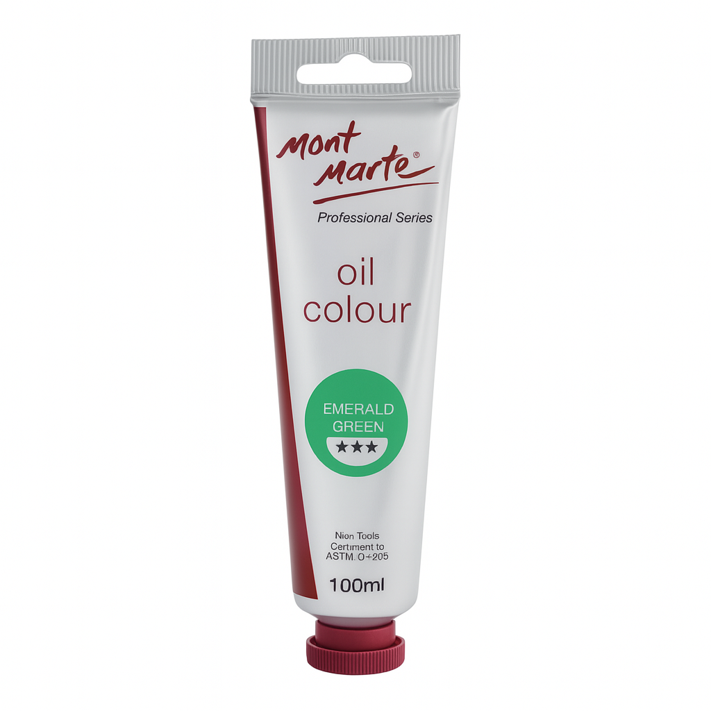 Mont Marte Premium Oil Paint 100 ml Emarld Green  || الوان زيتية احترافية مونت مارت ١٠٠ مل لون اخضر فيروزي