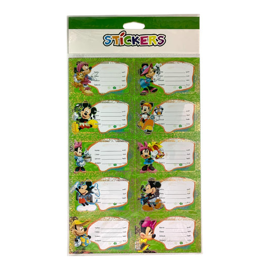 Mickey Mouse School Stickers (10 Pack) || ملصقات مدرسية بشخصية ميكي ماوس (عبوة 10 قطع)