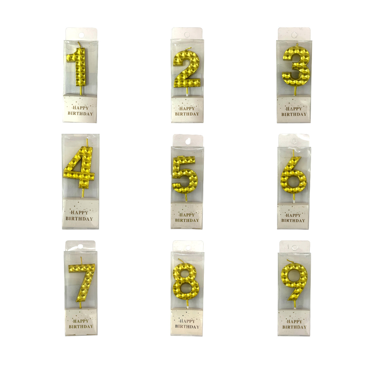 Birthday Candles Golden Color Bubbles from 0-9 || شموع اعياد ميلاد لون ذهبي فقاعات من ٠-٩