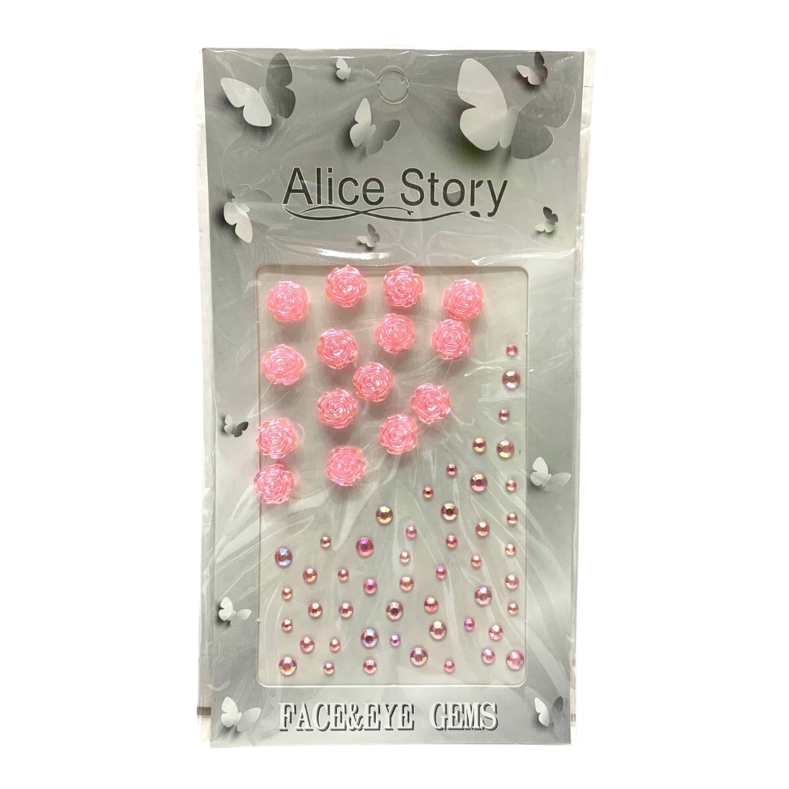 Pink Rose Alice Story Face and Eye Stickers || ستيكر للخدود لون وردي ورود